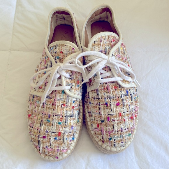 Anthropologie tweed lace-up espadrille sneakers - Picture 4 of 16